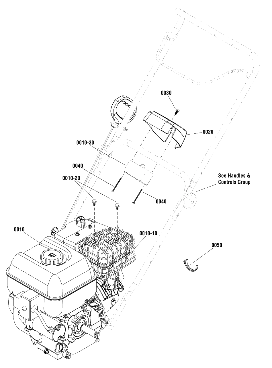 Engine Group Diagram and Parts List for 1022SS (1696560-02)(2018) Briggs and Stratton Snow Blower